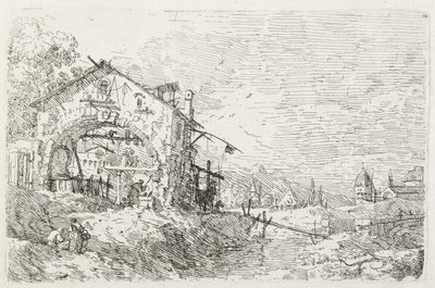 Nézetek: Egy nő vizet húz egy boltív alatt alkotó: Antonio Canaletto