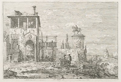 Kilátások: A lovas emlékmű alkotó: Antonio Canaletto