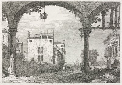 Kilátás: A portikó a lámpással alkotó: Antonio Canaletto