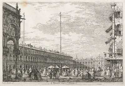 Kilátások: A Procurators Palace és a St. Gémieni templom, Velence, 1735-1746. alkotó: Giovanni Antonio Canal