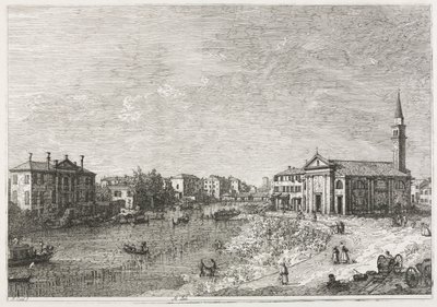 Kilátások: Dolo kilátása, egy város a Brentán, Velencétől nyugatra alkotó: Antonio Canaletto