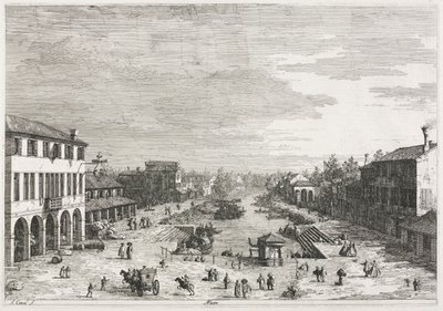 Kilátás: Mestre, Velence tartomány városának kilátása alkotó: Antonio Canaletto
