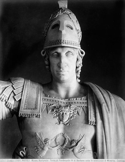 IV. Bourbon Ferdinánd szobrának részlete Minerva ruháiban alkotó: Antonio Canova
