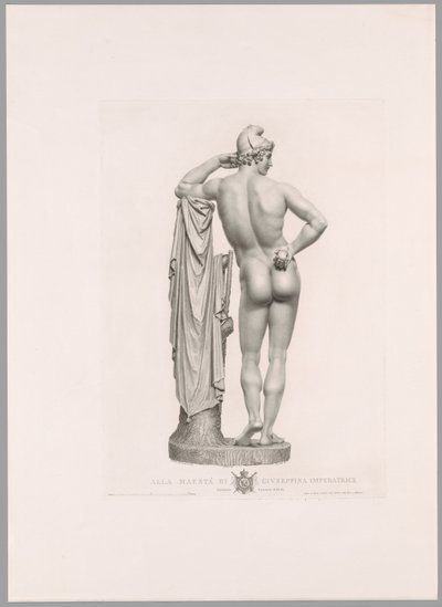 Fatuskóra támaszkodó Párizs, hátulnézet, az Oeuvre de Canova-ból alkotó: Antonio Canova