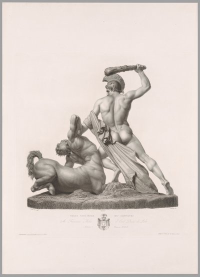 Thészeusz és Kentaur, hátulnézet, a Canova életműből alkotó: Antonio Canova