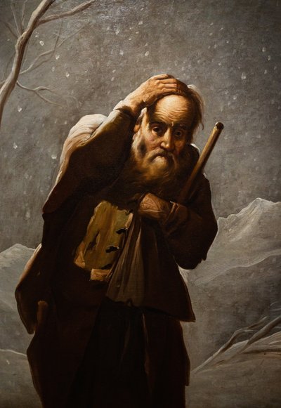 Öreg ember a hóban alkotó: Antonio Cifrondi