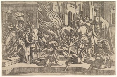 Egy holttest elégetése, kb. 1543. alkotó: Antonio Fantuzzi