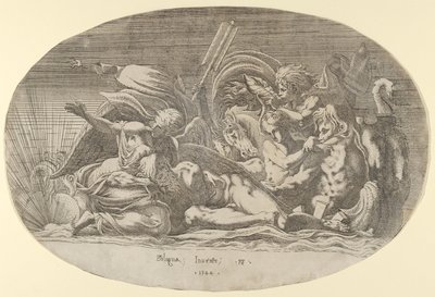 Írisz, Neptunusz és alvás, 1544. alkotó: Antonio Fantuzzi