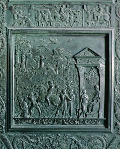 Szent Pál lefejezése, részlet a Filarete ajtóból, 1445 (bronz) alkotó: Antonio Filarete