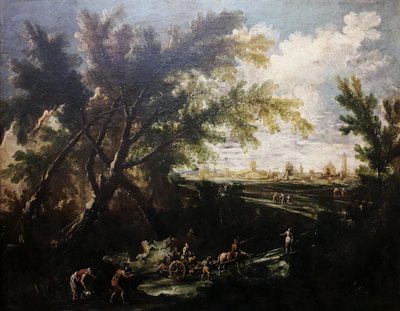 Táj vízhordozóval. alkotó: Antonio Francesco Peruzzini