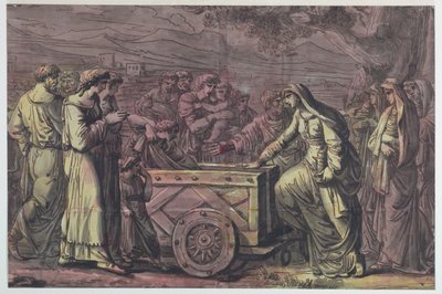 Lucius Albinius megmenti a Vesta-szüzeket alkotó: Antonio Giuseppe Basoli