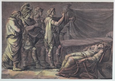 Nero megtalálja anyja, Agrippina testét alkotó: Antonio Giuseppe Basoli