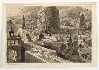 Színpadtervezés, keleti város alkotó: Antonio Giuseppe Basoli