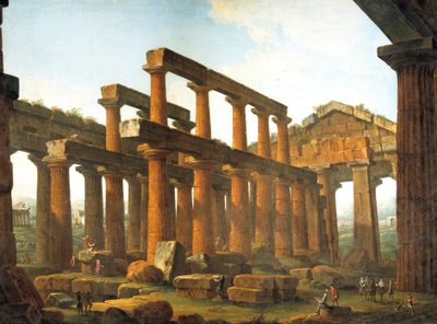 Poszeidón temploma Paestumban alkotó: Antonio Joli