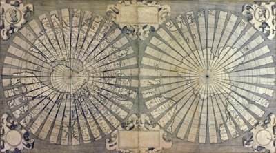 Gekrümmte Weltkarte in zwei Hemisphären von Antonio & Kremer Gerard & Cimerlini Giovanni Paolo (16th century) Florianus