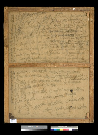 A festmény hátoldala Reflexiók, 1918-20 alkotó: Antonio Mancini