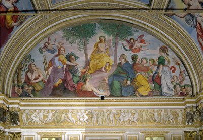 A tükrök csarnoka, Apolló és a múzsák (freskó) alkotó: Antonio Maria Viani
