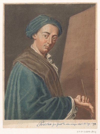 Johann Justin Preissler művész portréja Művészek portréi (sorozat címe) alkotó: Antonio Pazzi