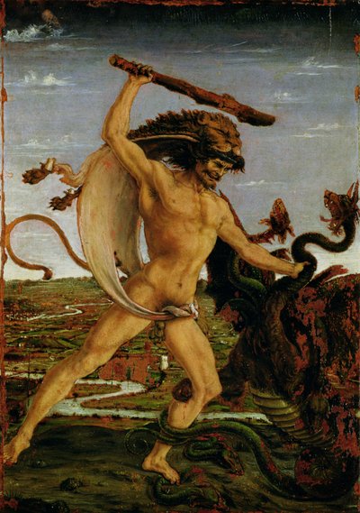 Herkules és a Hidra (tempera a panelen) alkotó: Antonio Pollaiuolo