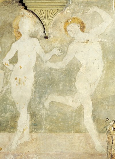 Akttánc Antonio del Pollaiuolo vagy Antonio Benci (kb. 1431-1498), freskó, részlet, Villa La Gallina, Arcetri, Firenze alkotó: Antonio Pollaiuolo