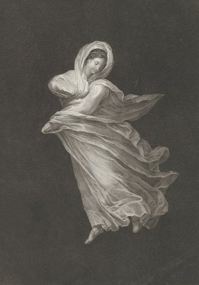 Egy folyó drapériát viselő, lefelé néző bacchante, jobb kar behajlítva és bal karja..., kb. 1795-1847. alkotó: Antonio Ricciani
