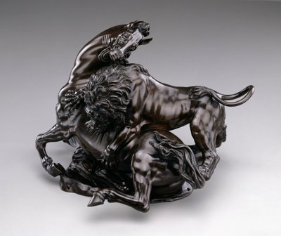 Oroszlán támadó ló. c.1580/90 alkotó: Antonio Susini