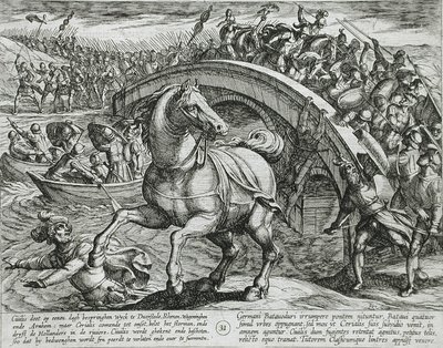 Civilist leszállásra és a folyó átúszására kényszerítik alkotó: Antonio Tempesta