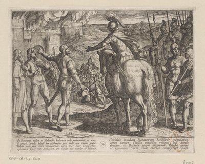 A rómaiak felgyújtották a holland vidéket Bataviai háborúk a rómaiak ellen (sorozat címe) Batavorum cum Romanis Bellum (sorozat címe) alkotó: Antonio Tempesta