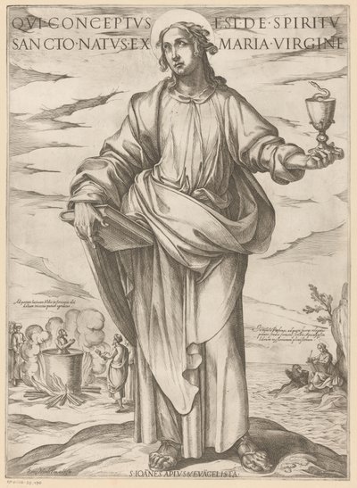 Szent Jánosé Aki a Szentlélektől fogantatott, Szűz Máriától született (cím a tárgyon) Krisztus, Mária en de apostle (sorozat címe) alkotó: Antonio Tempesta
