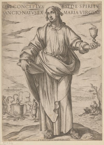 Szent Jánosé Aki a Szentlélektől fogantatott, Szűz Máriától született (cím a tárgyon) Krisztus, Mária en de apostle (sorozat címe) alkotó: Antonio Tempesta