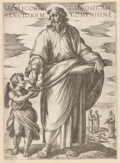 Szent Mátéról Szent Katolikus Egyház a szentek közösségében (cím a tárgyon) Krisztus, Mária en de apostle (sorozat címe) alkotó: Antonio Tempesta