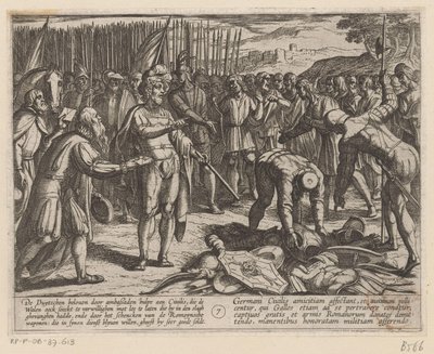 Német követek látogatják Julius Civilist Bataviai háborúk a rómaiak ellen (sorozat címe) Batavorum cum Romanis Bellum (sorozat címe) alkotó: Antonio Tempesta