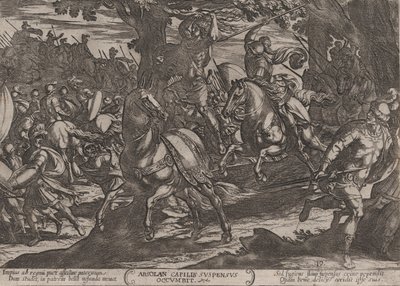 19. tábla: Jacob Killing Absalom, az Ószövetség csatáiból, kb. 1..., kb. 1590-kb. 1610. alkotó: Antonio Tempesta