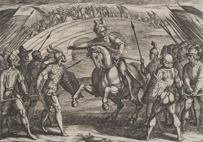22. tábla: A civilis szétválasztja a német és a holland csapatokat, A rómaiak háborúja a th... című filmből, 1611. alkotó: Antonio Tempesta