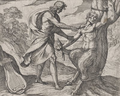 58. tábla: Apollo Marsyas megölése Marsyas legyőzte Apollón, Ovidius 