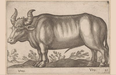 Kerek Vres/ Vro (cím az objektumon) Állatok és mitikus lények (sorozat címe) Nova raccolta de li animali piu curiosi del mondo (sorozat címe) alkotó: Antonio Tempesta