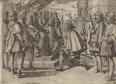 Spanyol herceg Ausztriai Margit előtt [verso] alkotó: Antonio Tempesta