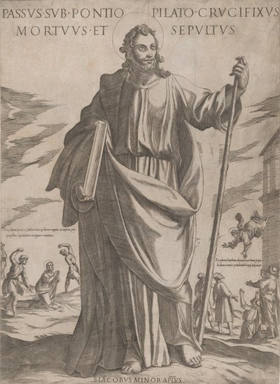 Szent Jakab, a „Krisztus, Mária és az apostolok” c. 1590-kb. 1610. alkotó: Antonio Tempesta