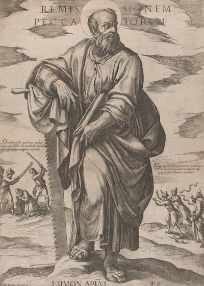 Szent Simon, a „Krisztus, Mária és az apostolok” c. 1590-kb. 1610. alkotó: Antonio Tempesta
