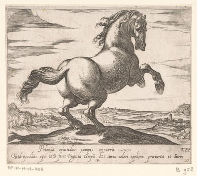 Steigerend paard naar rechts gewend Paarden uit verschiedelden landen (sorozat címe) Ezekkel a vezetőkkel viroru szájú vezetőként fognak ünnepelni. alkotó: Antonio Tempesta