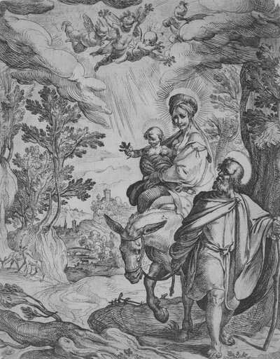 Repülés Egyiptomba. alkotó: Antonio Tempesta