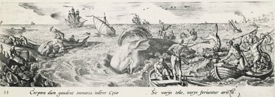Bálnavadászat, Antonio Tempesta (1555-1630), metszet, Olaszország alkotó: Antonio Tempesta