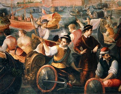 Catarino Cornaro kiszállása Velencében 1489-ben (307885 részlet) alkotó: Antonio Vassilacchi