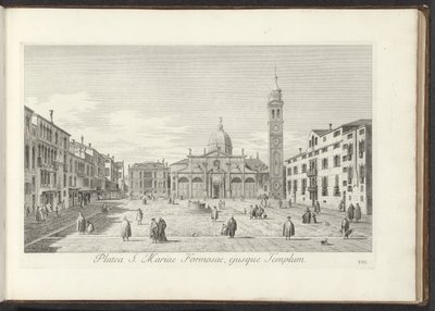 Gezicht op Campo Santa Maria Formosa te Venetië Formosa Szent Mária tér és temploma (cím a tárgyon) Gezichten op bugemenen en pleinen in Venetië (sorozat címe) Velence városának leghíresebb kilátása az Antonius-csatorna 38. légi domborművéről alkotó: Antonio Visentini