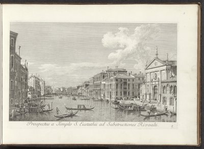 Gezicht op het Canal Grande en de kerk de San Stae te Venetië Kilátás a Szent Eustathius-templomból Rivoalti alépítményeire (cím az objektumon) Velence városának leghíresebb kilátásai az Antonius-csatorna 38. tábláiról, Antonio Vissentini sárgaréz nyomtatá alkotó: Antonio Visentini
