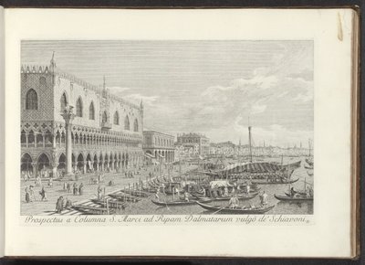 Hoek van het San Marcoplein met het Dogepaleis en de zuil met de Leeuw van Venetië Kilátás a Szent Márk-oszlopról a Dalmatia Bank vulgò de