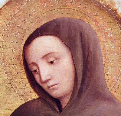 Egy szent feje a Szent Jeromos-oltárképről, 1441 (tempera, tábla) (részlet) alkotó: Antonio Vivarini