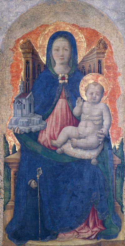 Madonna gyermekkel, a Praglia-oltár részlete, Antonio Vivarini (1418-1484 előtt), 67x33 cm alkotó: Antonio Vivarini