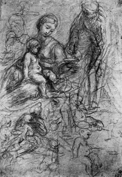 Vázlatok egy szent családhoz, Allegri Da Correggio, 1913. alkotó: Antonio da Correggio