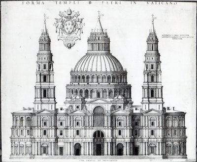 Szent Péter templom terve, Róma, 1539 alkotó: Antonio da Sangallo